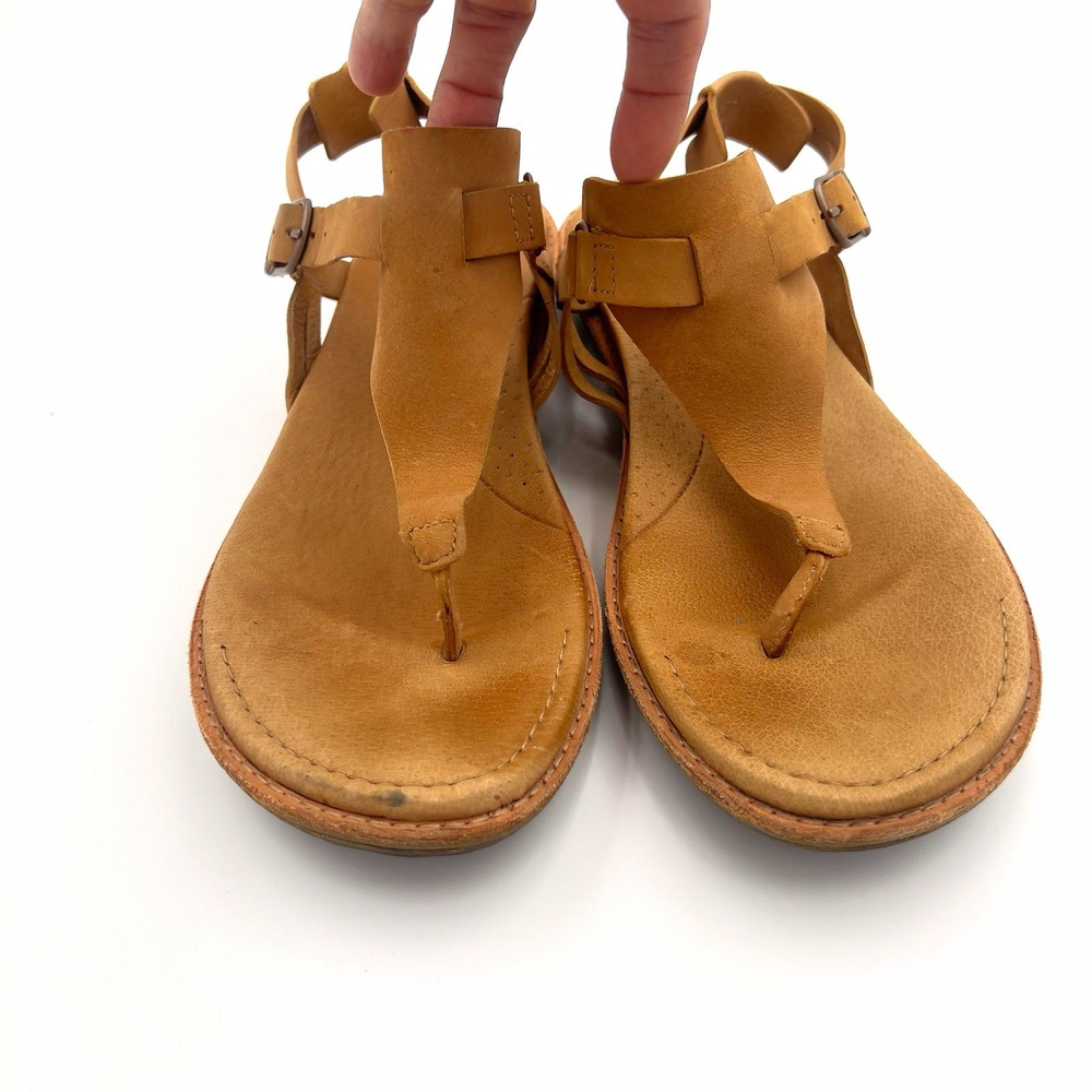 Teva Women's Tan Leather Gladiator Thong Sandals Ankle Strap Buckle US 10